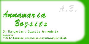 annamaria bozsits business card